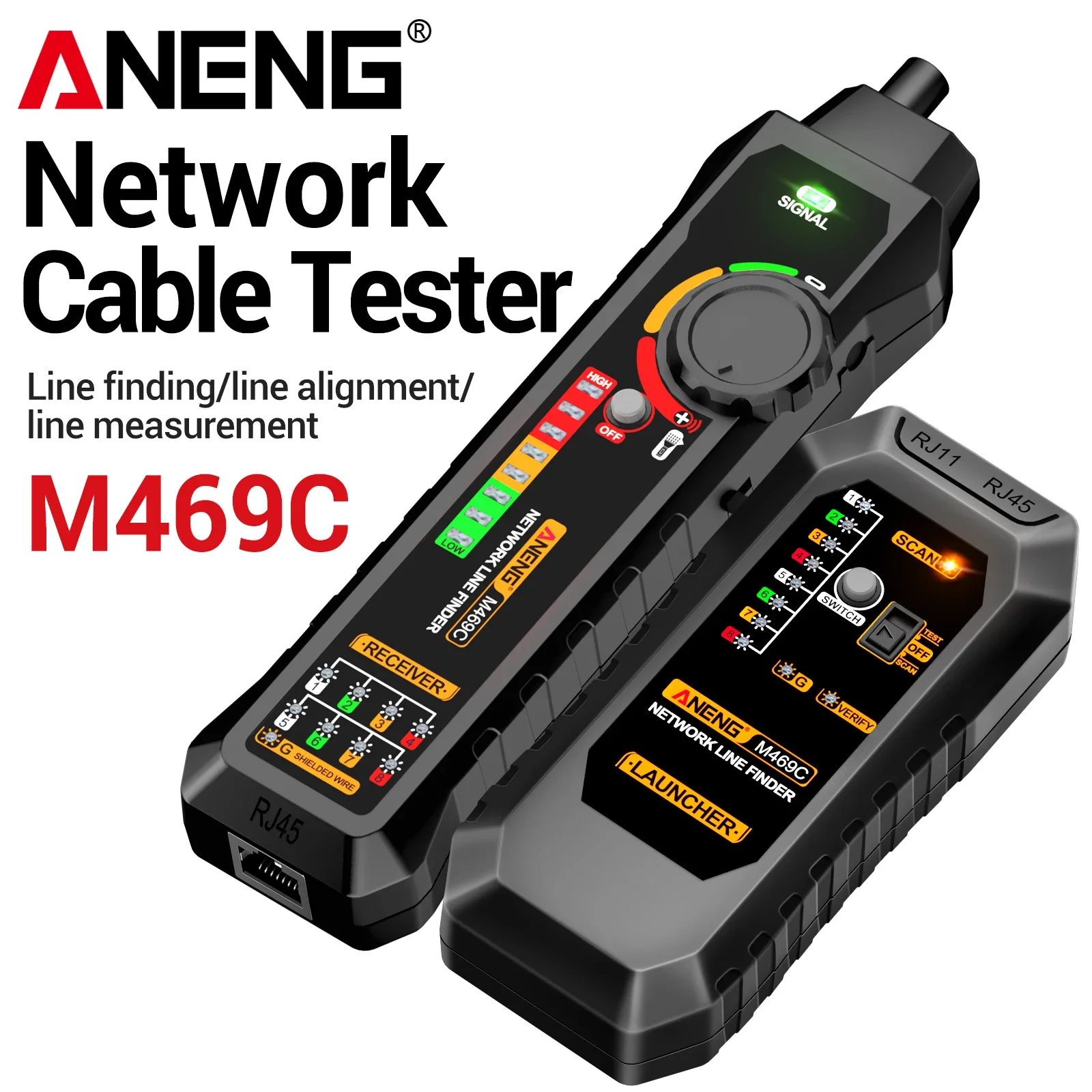 ANENG M469C Multifunctional Network Cable Finder RJ45 RJ11 Tester Telephone Power Cable Tracer Open Short Circuit Test Tool