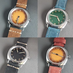 45mm nh35 watch case ETA6497 movement man watch Luminous Dial Hands stainles steel case suitable Watch accessories part