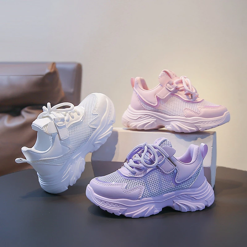 

Детские кроссовки из сетки с дышащей мягкой подошвой, на липучках, 2026, абсолютно новые, для девочек, спортивные, модные, комфортные