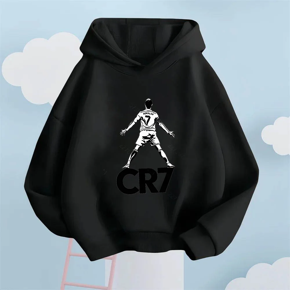 Sports Icon Style: New Ronaldo CR7 Kids' Hoodie for 3-12 Years, Casual Wear, Vibrant Cool Playful Vibe