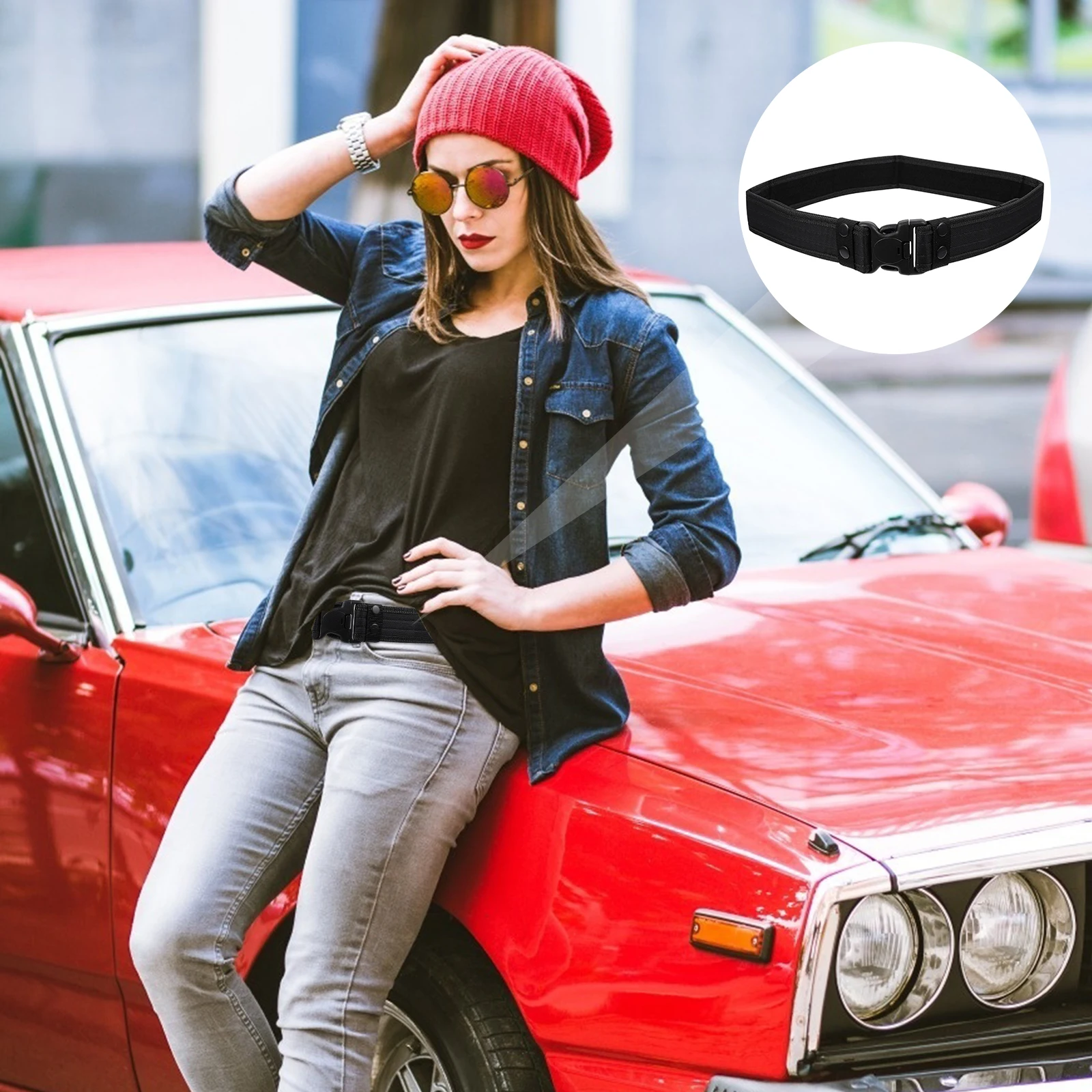 

Men'S Camouflage Nylon Elastic Outdoor Waist Belt For Hiking Climbing Camping Field Exploration Lightweight