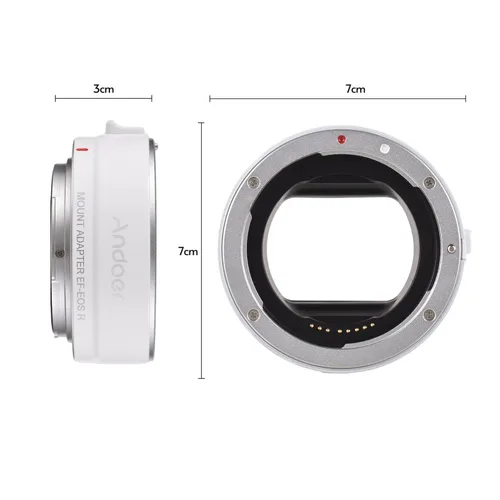 Imagen 2 del producto Andoer-Adaptador de lente de cámara de enfoque automático EF-EOSR, anillo de repuesto para Canon EF EF-S a Canon EOS R RF, montaje de marco completo