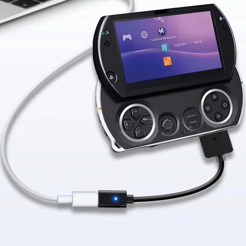 Auroxin 10cm Schwarzes Typ-C LED-Kabel Ladeadapter Stromversorgung für PSP Go Spielkonsole – Detail 2