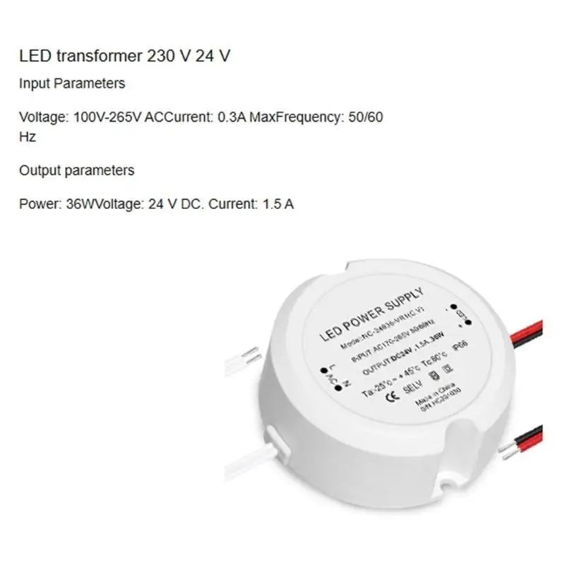Y1UD متعددة الأغراض سائق LED كفاءة الطاقة 24V 36W دون ضوضاء سهولة التثبيت للخزانة وإضاءة العرض