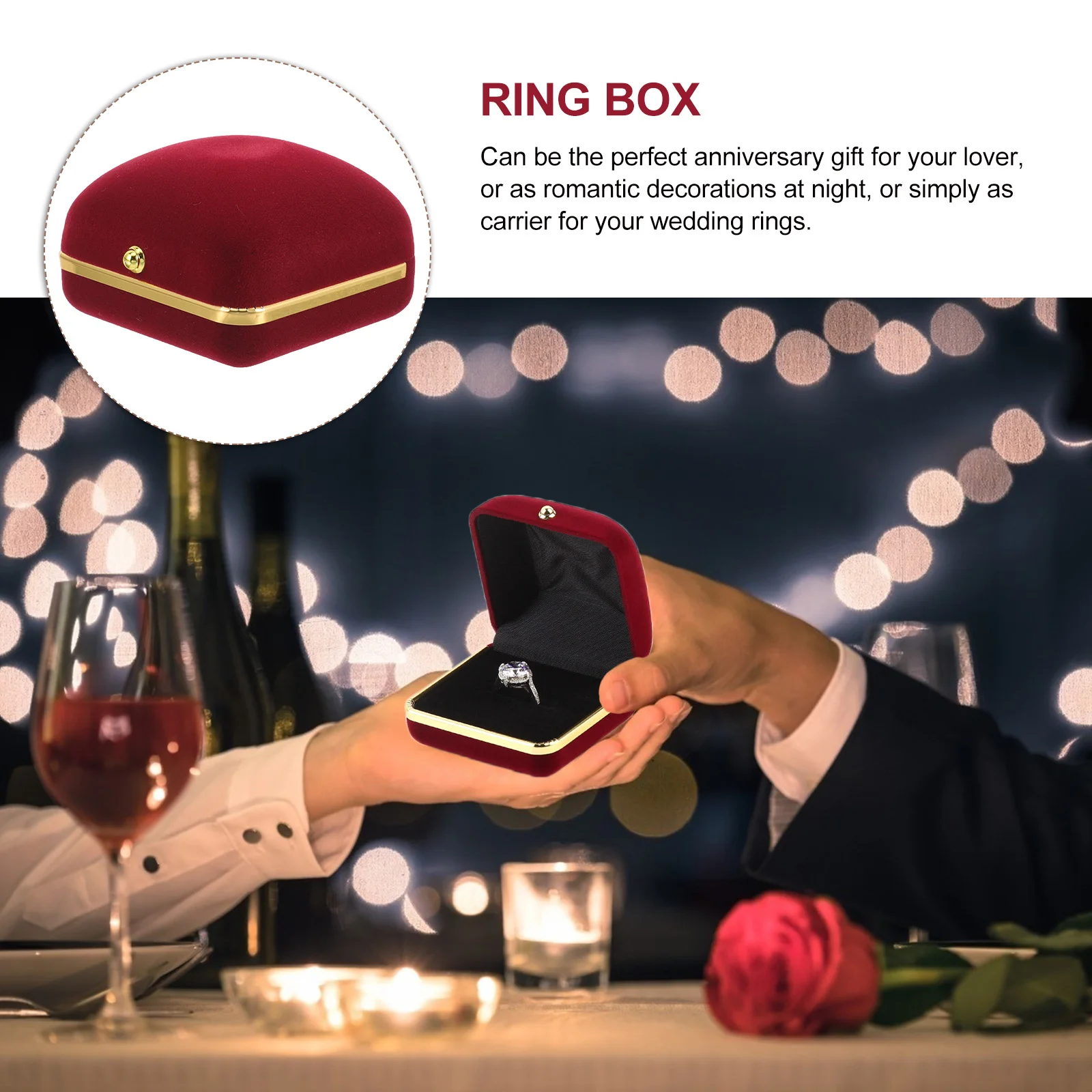 

Jewelry Box Engagement Ring Boxes for Proposal Wedding Bracelet Plastic Jewellery