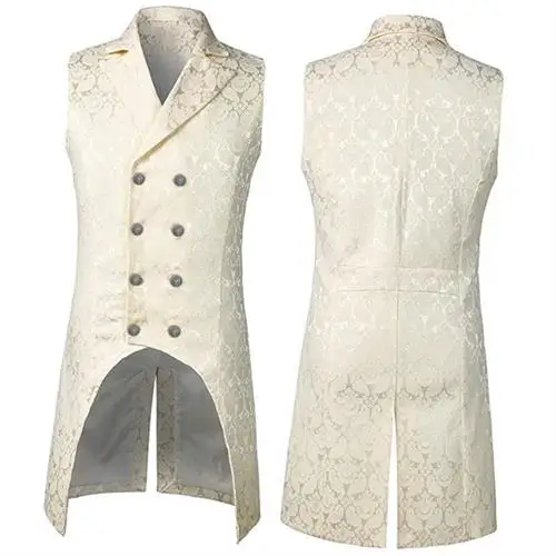 سترة رجالية على الطراز القوطي في القرون الوسطى أزياء المسرح أزياء الهالوين مادة البوليستر ملابس عرقية أصلية لموسم الربيع 2024 #1