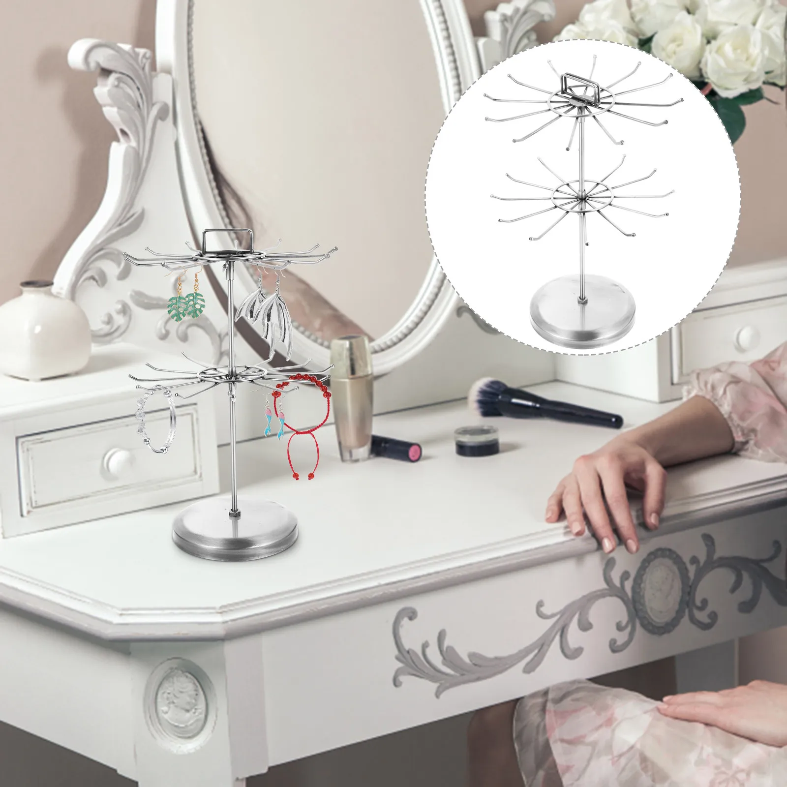 

Органайзер для украшений, подставка для сережек, настольная витрина, изысканное исполнение, плоское основание, практичный подарок