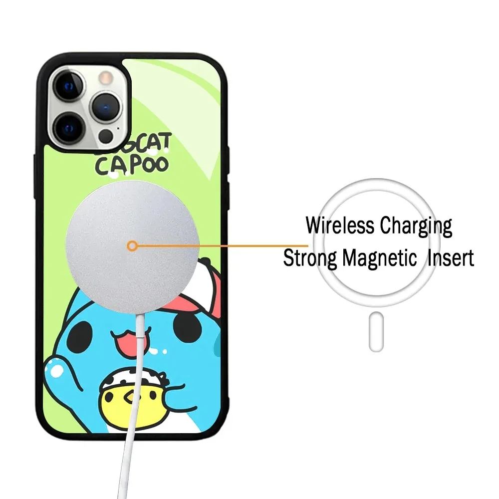 B-Bugcat C-Capoo Cute Phone Case For IPhone 15 14 13 Pro Max 11 12 Mini Alex Mirror For Magsafe Wireless Charging Cover