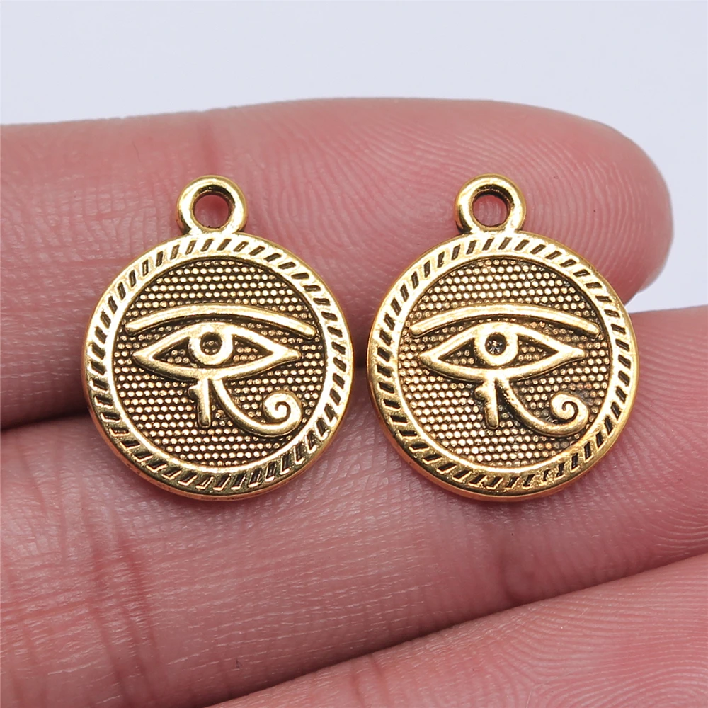 WYSIWYG 10pcs 15mm CharmThe Eye Of Horus Charms Double Sided Eye Pendant Charms For Jewelry Making