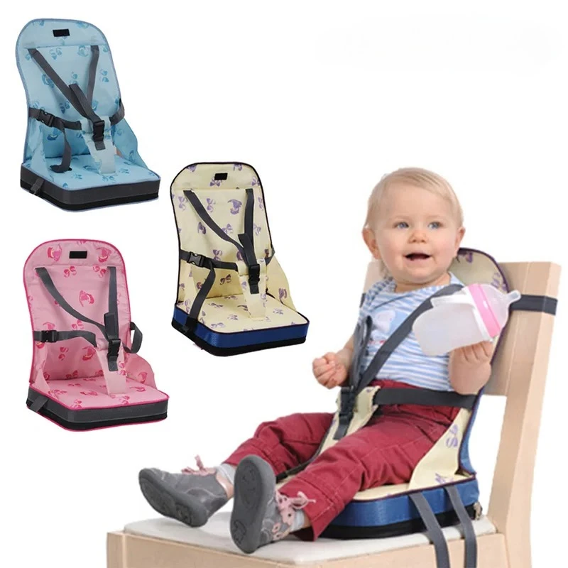 Baby Dining Chair Bag Baby Portable Seat Fabric Infant Travel Foldable Safety Belt Feeding High Chair Kids Chair Cushion