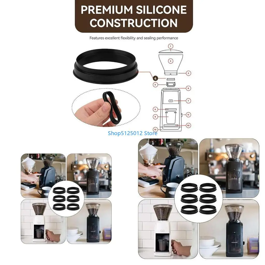 G8TC Coffee Grinder Seal Gasket 6 Silicone Gaskets for Routine Care