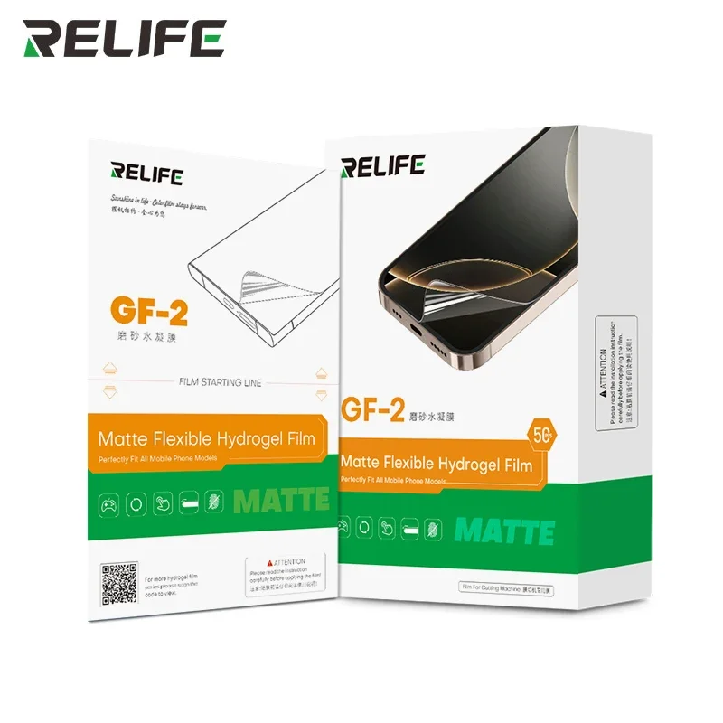 RELIFE 50PCS GF-2 Matte Hydrogel Film GF-1 Supports 7 inches for Protecting Your Phone Screen，for Various Film Cutting Machines