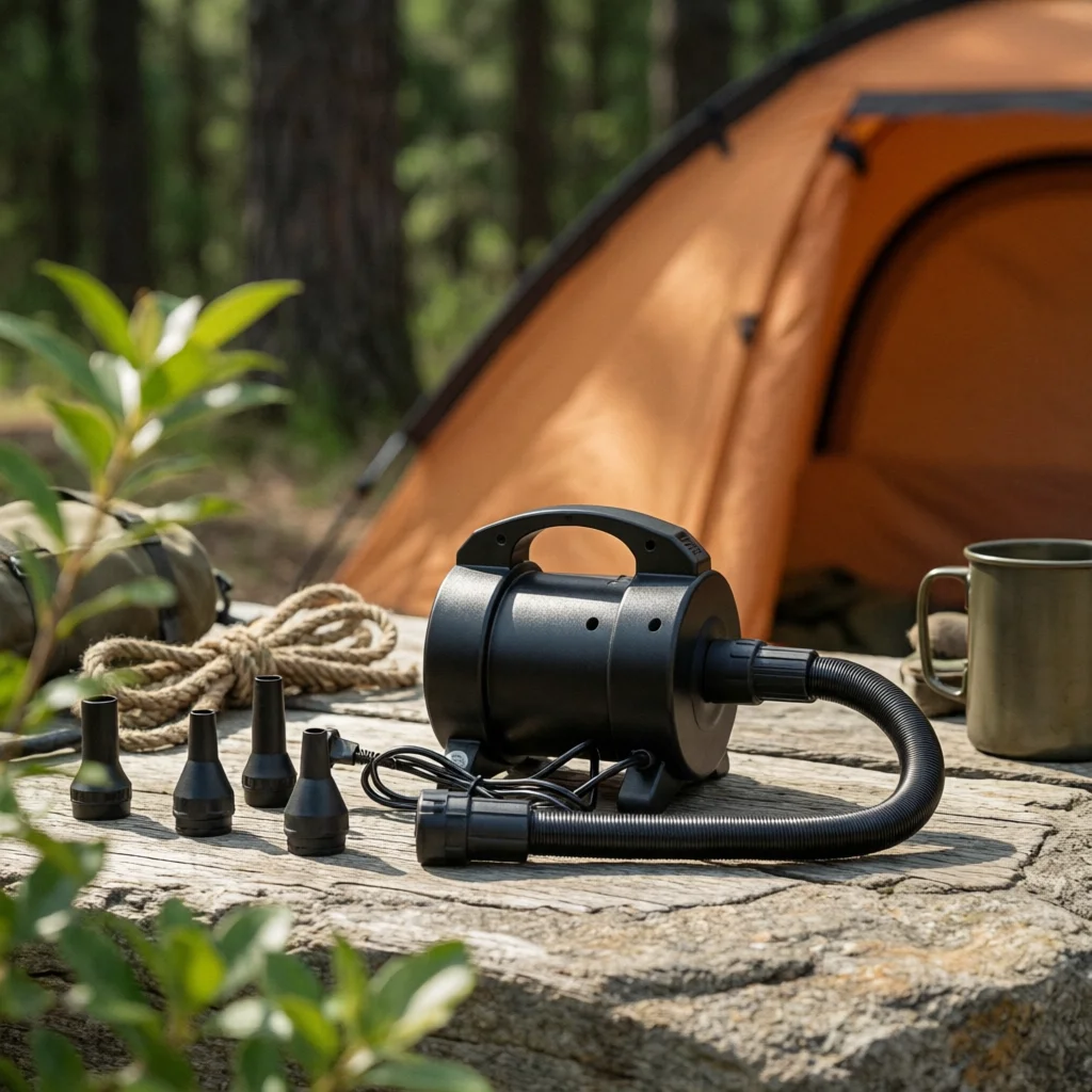 

High Pressure Air Pump 1300W Portable Electric Air Pump Deflation Function Multiple Nozzle Adapters for Camping