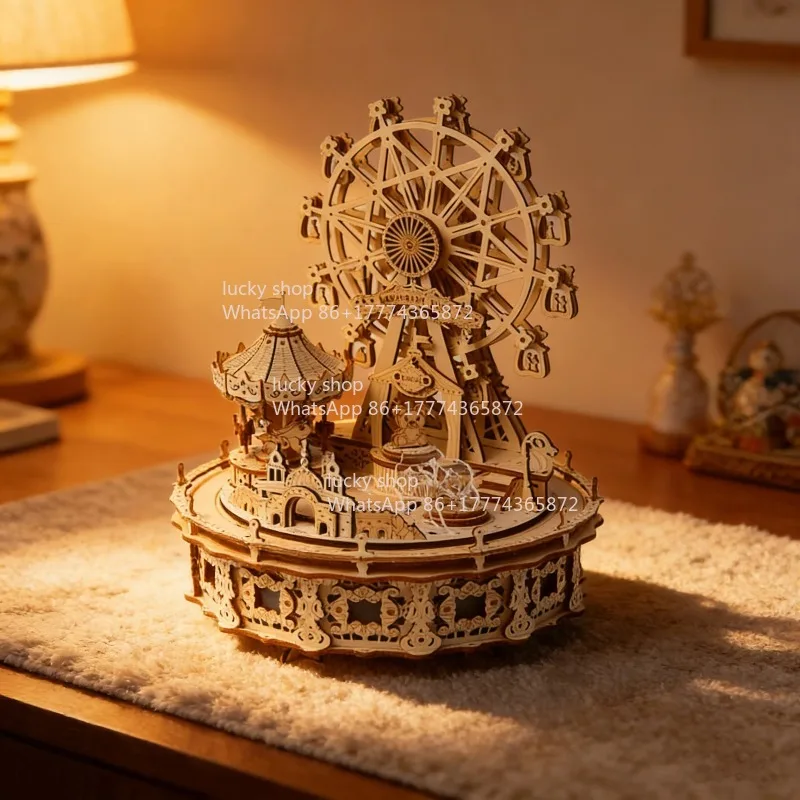 

Dream Amusement Park Mini Model Kit, with Lights As Adult Gifts for Boys and Girls