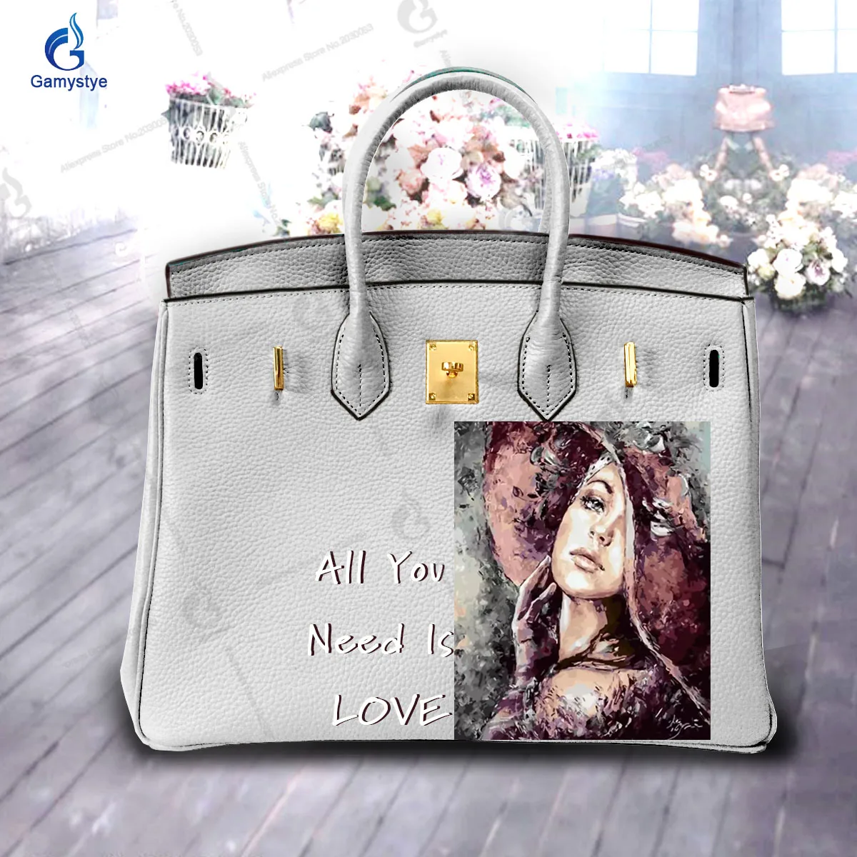 Graffiti Artisc Printed A seductive and sexy girl Bags Women Clutch purses and handbags Designer Ladies purses Genuine Leather