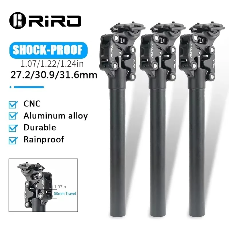 

Подседельный штырь RIRO для велосипеда, амортизирующий подседельный штырь для горного велосипеда XC 27 2 30,9 31 6 мм, седло MTB, 350 мм, детали для велосипеда