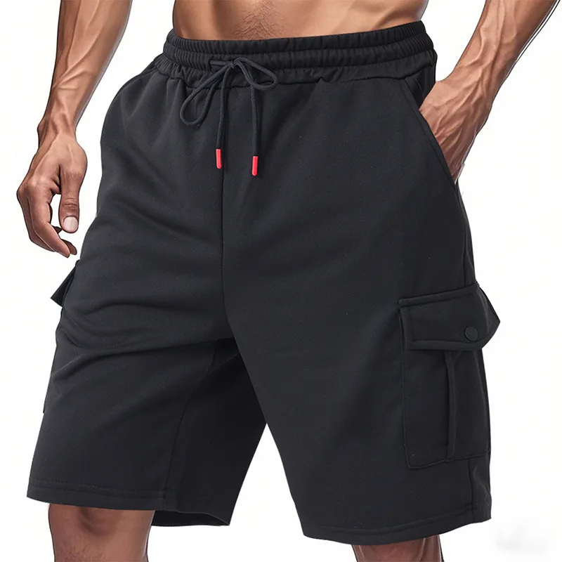 Men's Retro American Vintage Style Summer Heavyweight Loose Fit Casual & Multi-Pocket Sports Cargo Knee Length Mid Length Shorts
