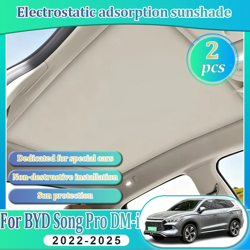 Sunroof Shade For BYD Song Pro DM-i 2023 2022~2025 SA2 Car Sunshade Electrostatic Adsorption Visor UV Protection Auto Accessorie