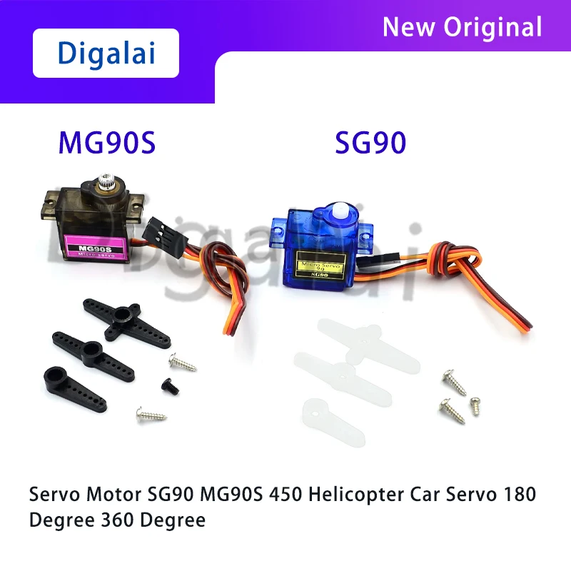 Servo Motor SG90 MG90S 450 Helicopter Car Servo 180 Degree 360 Degree