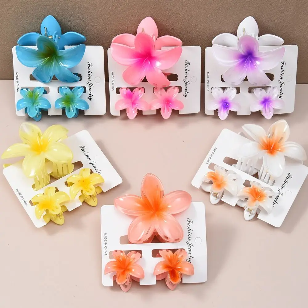

18Pcs Sweet Gradient Egg Flower Hair Clips Acrylic Barrettes Hawaiian Style Hairpins Headwear Summer