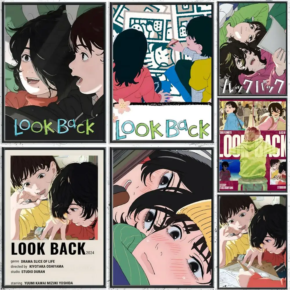 Anime Movie Look Back Poster HD, wasserfeste, selbstklebende Wandkunst – für mehrere Szenen geeignet, Top-Geschenkidee