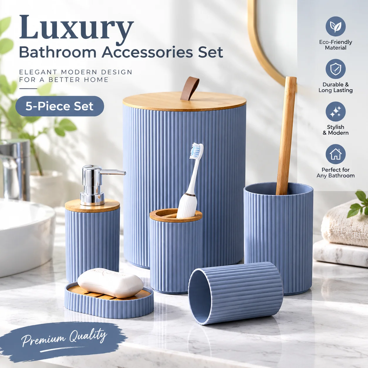Conjunto de Banheiro de Luxo c - Dish Brush Bamboo avaliação e preço