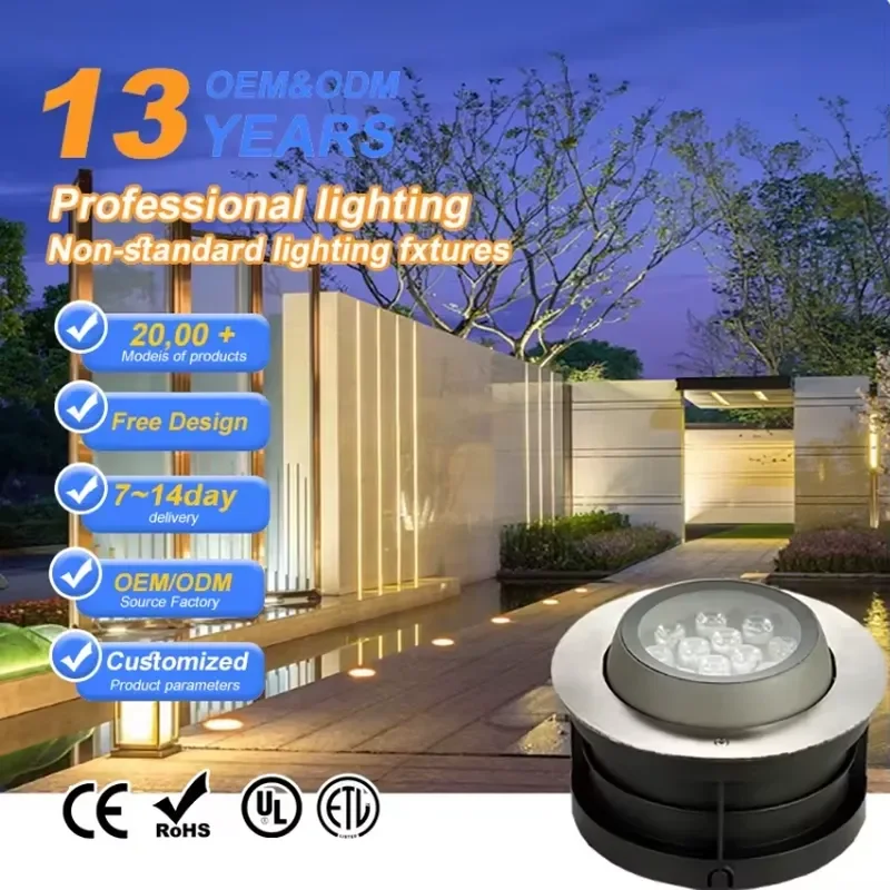 Hot Sale 6W-24W IP65 Waterproof Underground Landscape Light Floodlight with Adjustable Beam COB LED for Outdoor Lighting