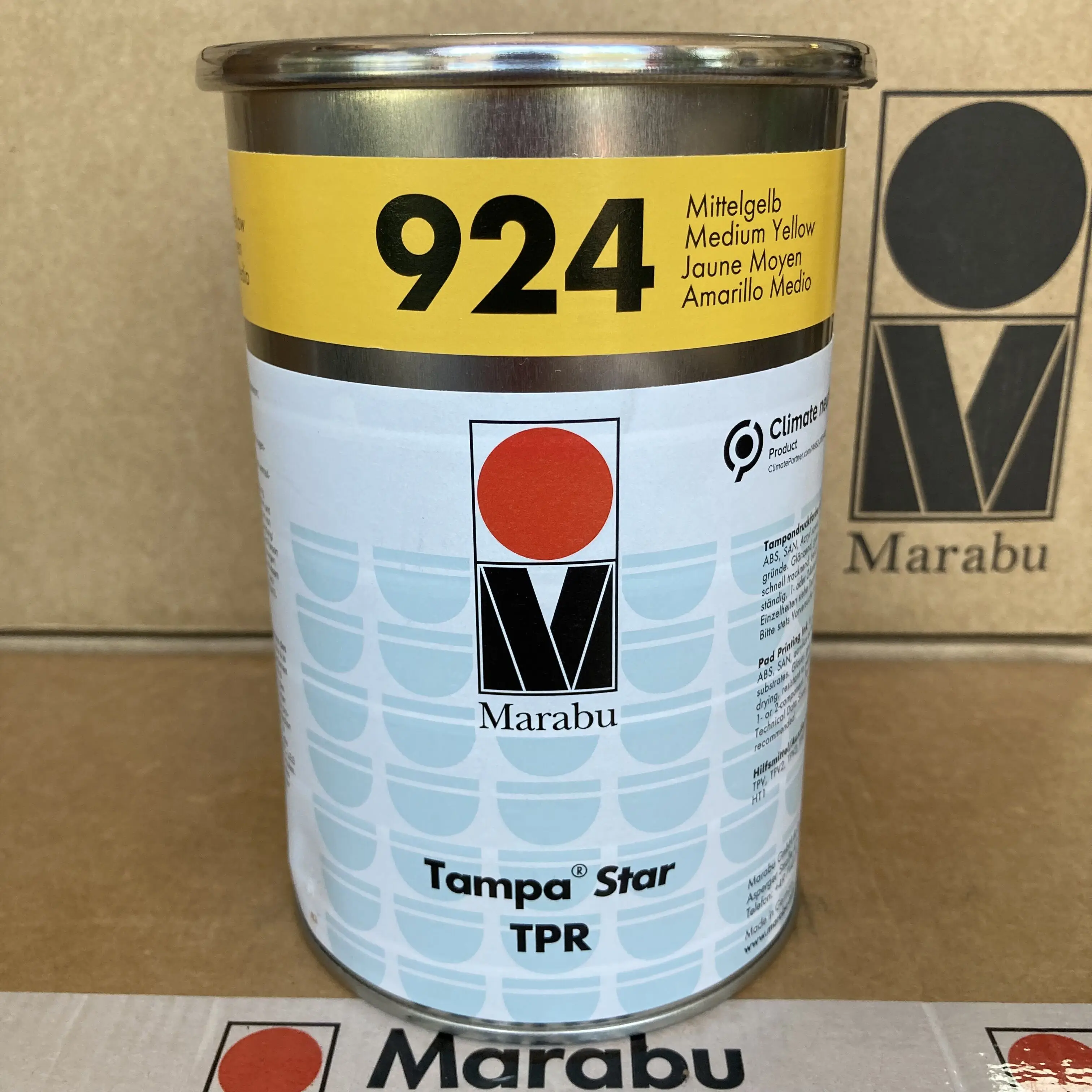 Marabu TPR924 Middle Yellow – High-End Alcohol-Resistant Pad Printing Ink for Plastics