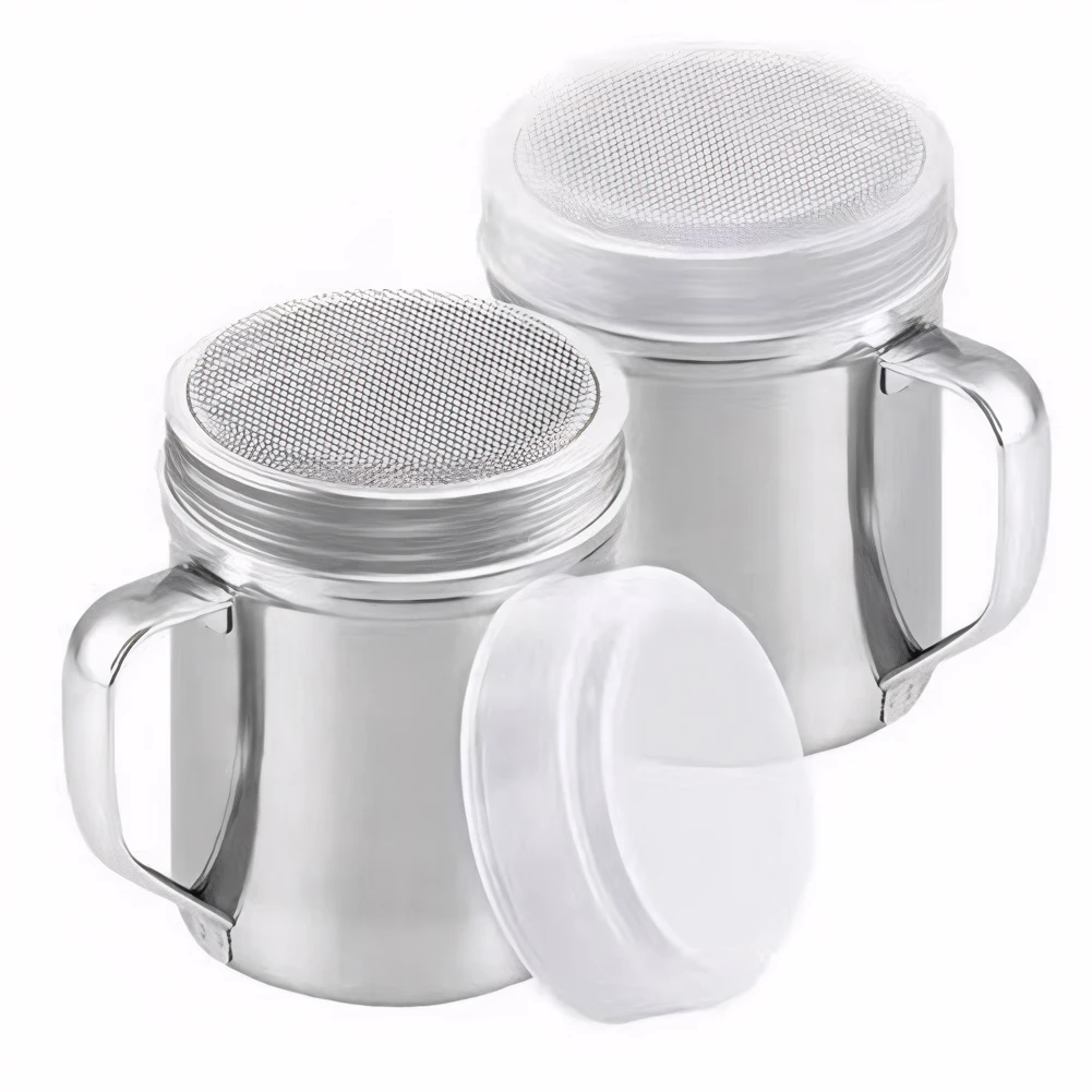 Dosificador de Azúcar de Acero Inoxidable con Asa, Dispensador de Malla Fina para Azúcar, Harina y Especias