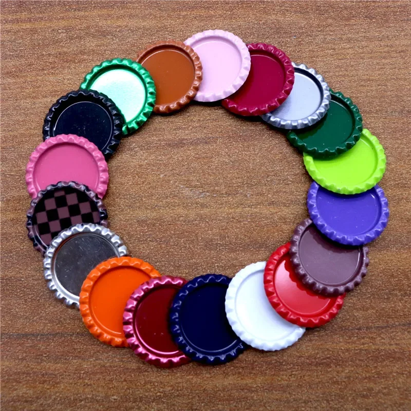 

15pcs 25mm Colored Round Flattened Bottle Caps Flat Bottlecaps for DIY Hairbow Crafts Hair Bows Necklace Jewelry Accessories