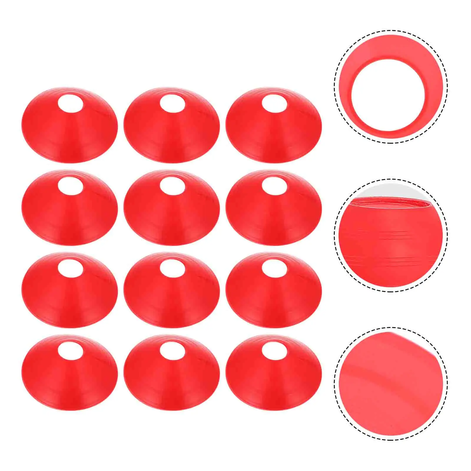 12Pcs Football Training Disc Cones Sturdy Pe Material Multi-Function Agility Cones Portable Soccer Training Equipment
