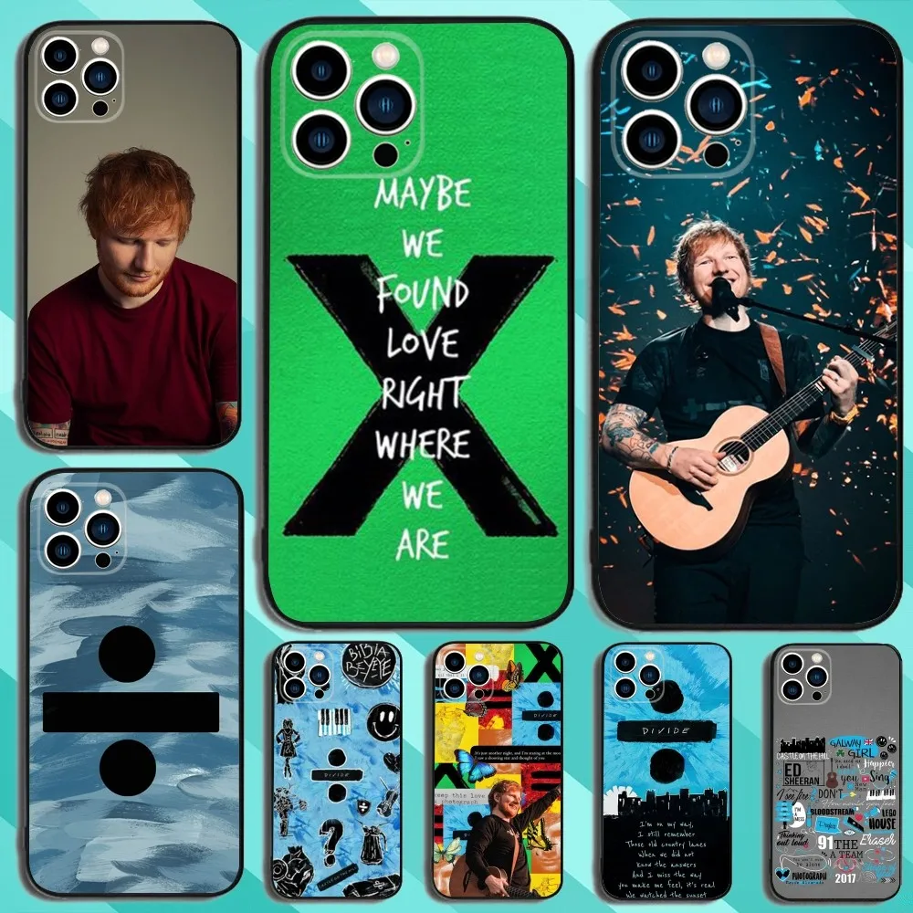 E-Ed Sheeran UK Singer  Phone Case For iPhone 15,14,13,12,11,Plus,Pro Max,XS,X,XR,SE,Mini,8,7 Soft Silicone Black Cover