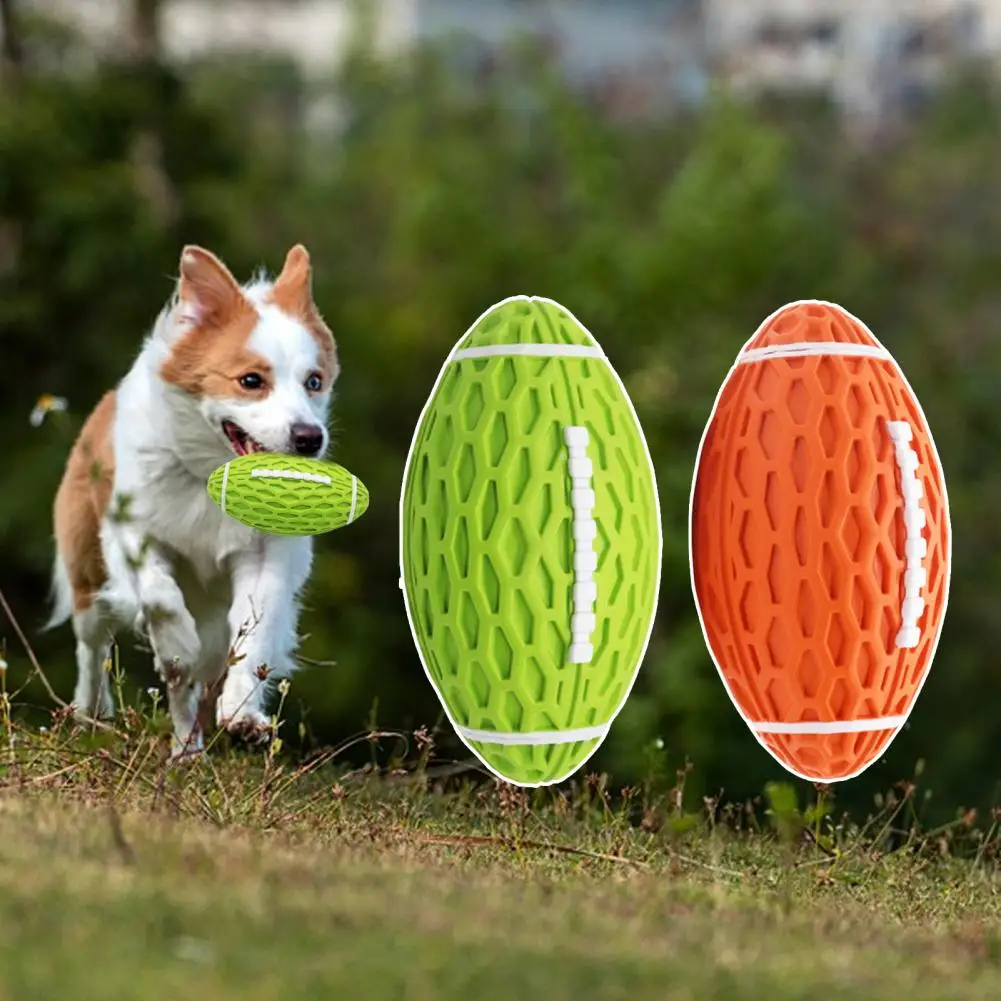 

Relieve Boredom Rubber Rugby Shape Pet Puppy Dog Training Toy Pet Accessories