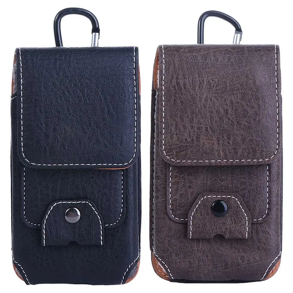 Outdoor Camping Cards Holder Wallet Pouch Holster Cover Flip Pockets Bum Bag Belt Clip Holster Leather Phone Case Waist Bag