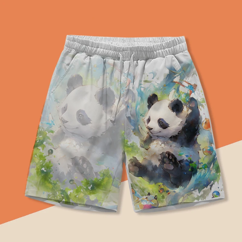 

Мужские гавайские плавки с 3D-принтом гигантской панды, быстросохнущие шорты для активного отдыха, спортивные модные мужские шорты