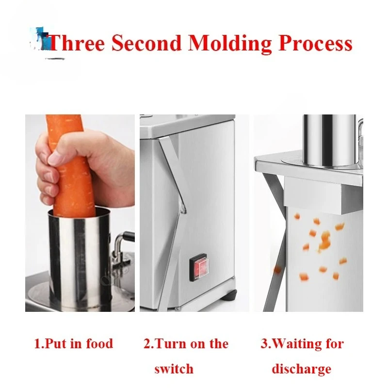 Vegetable Cutter Commercial Electric Fruit Slicer Tomato Cube Cutting Stainless Steel Food Processor Automatic Cutting Machine