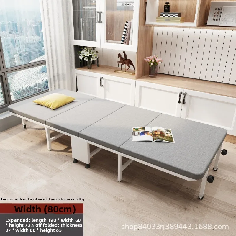 Household Goods Lunch Break Folding Bed Single Portable Home Office Nap Artifact  Bed Wooden Board Hospital Escort Bed Adult image 2