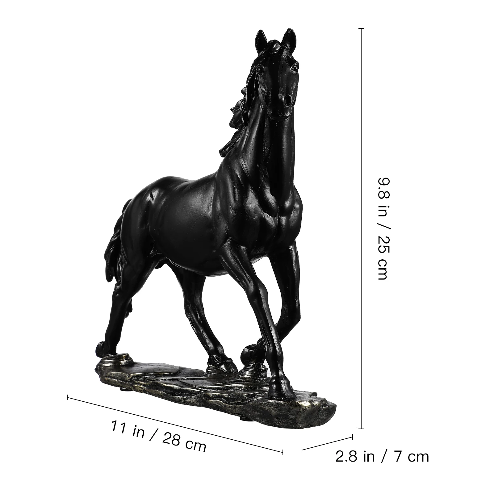 

Resin Horse Figurine Decor Statue for Desk Office Creative Model Art Piece Lifelike Sculpture Home Mini