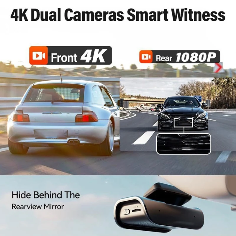 

Car Dash Cam Dual Front 4K Rear Dash Camera No Screen Wifi Mobile Internet Car Camera DVR