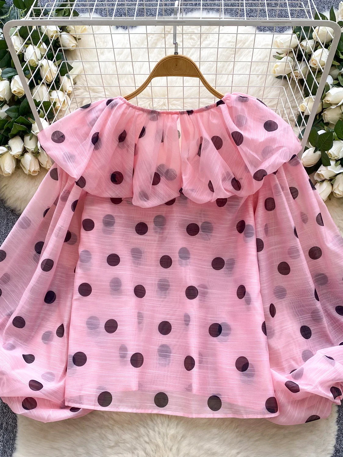 

Loose Women's Bubble Sve irt Summer Floral Cover up Lightweight Maturi Korean Sle Commute Long Sve irt