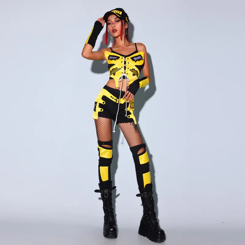 

Женский костюм для джазовых танцев, униформа для выступлений на День труда, корейский танцевальный костюм для чирлидинга, комплект