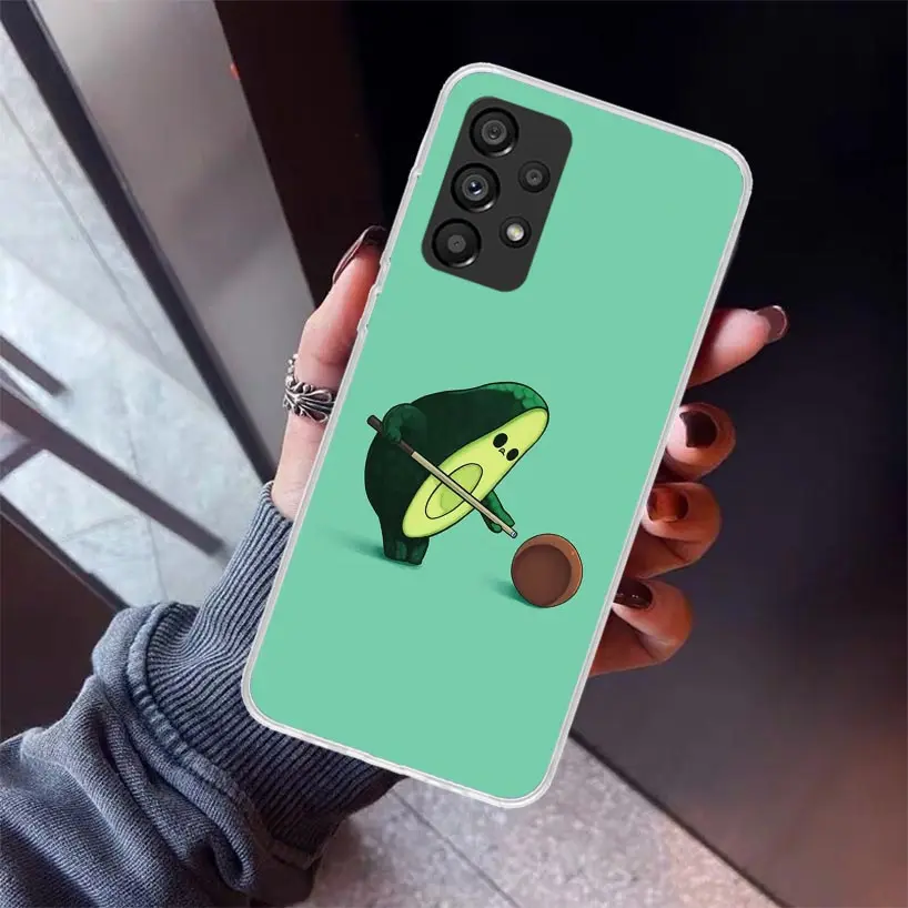 Cartoon Fruit Avocado Phone Case for Samsung Galaxy A15 A25 A35 A55 A14 A24 A34 A54 A13 A23 A33 A53 A12 A22 A32 A52 A05S A04S A0