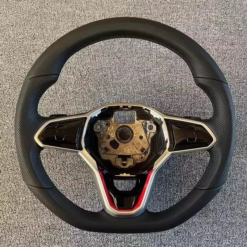 Customized Leather Car Steering Wheel For Volkswagen Golf 6 7 8 R MK6 MK7 MK8 GTI Steering Wheel Car Interior Accessories