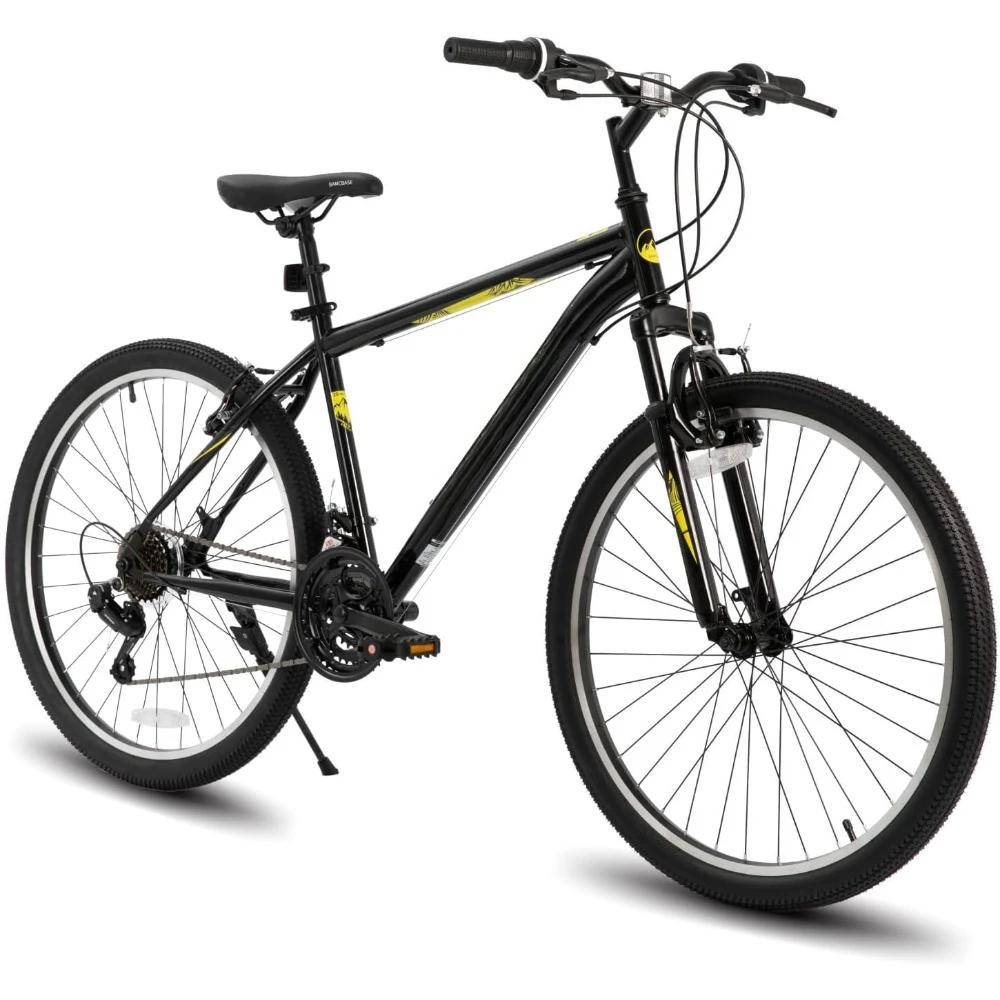 27.5 Inch Mountain Bike, Mens Womens MTB with 21 Speeds, High-Tensile Steel Frame, V Brake, Hardtail Bicycle for Adults