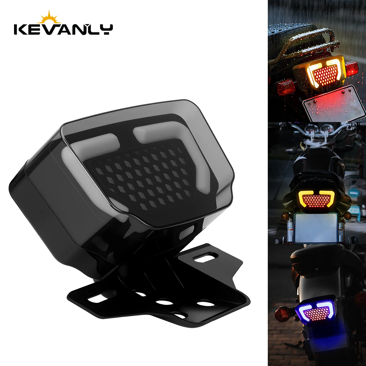 

1PC Motorcycle LED Grid Tail Light Strobe Function Turn Signal Light Efficient Multiple Light Modes For Motorcycle Accessories