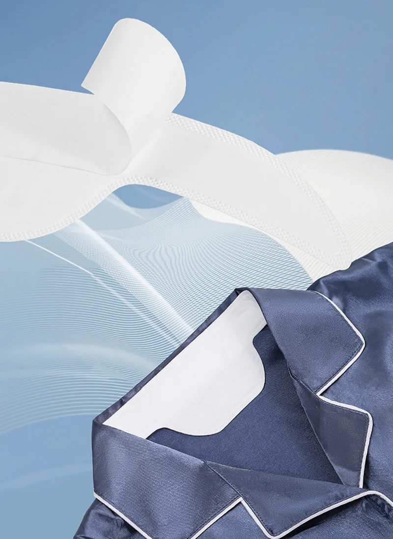 20/50/100 Stück Kragen-Schweißabsorber Einweg-Kragenschutz Hemdkragen-Schweißschutz Unisex Hutkragen-Schweißpad – Detail 3