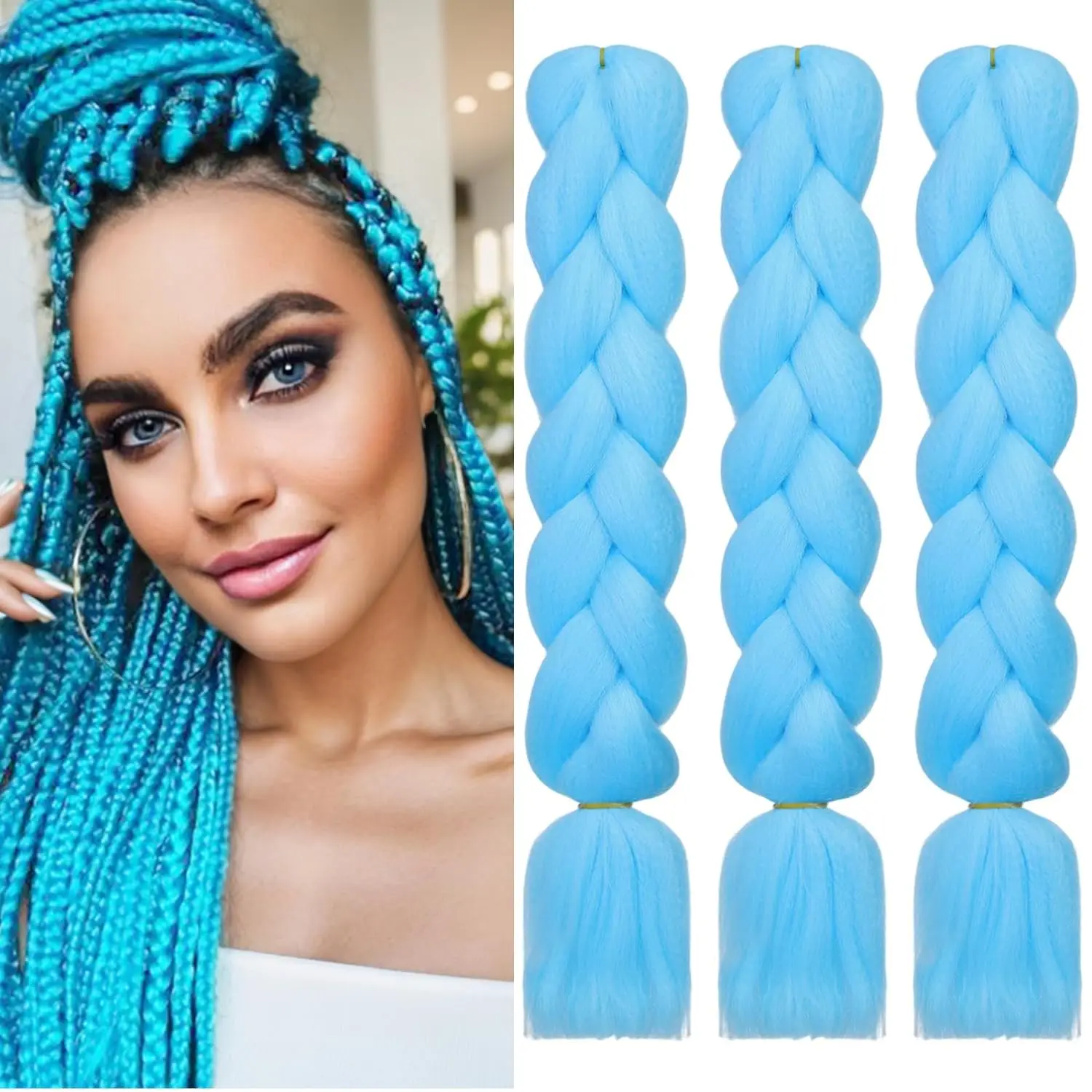 Jumbo Braids Przedłużanie włosów może zmniejszć w gorącą wodę Bardzo miękki zawód do warkoczy w pudełku 100 g/24 cale Do splatania w pudełku Twist Box