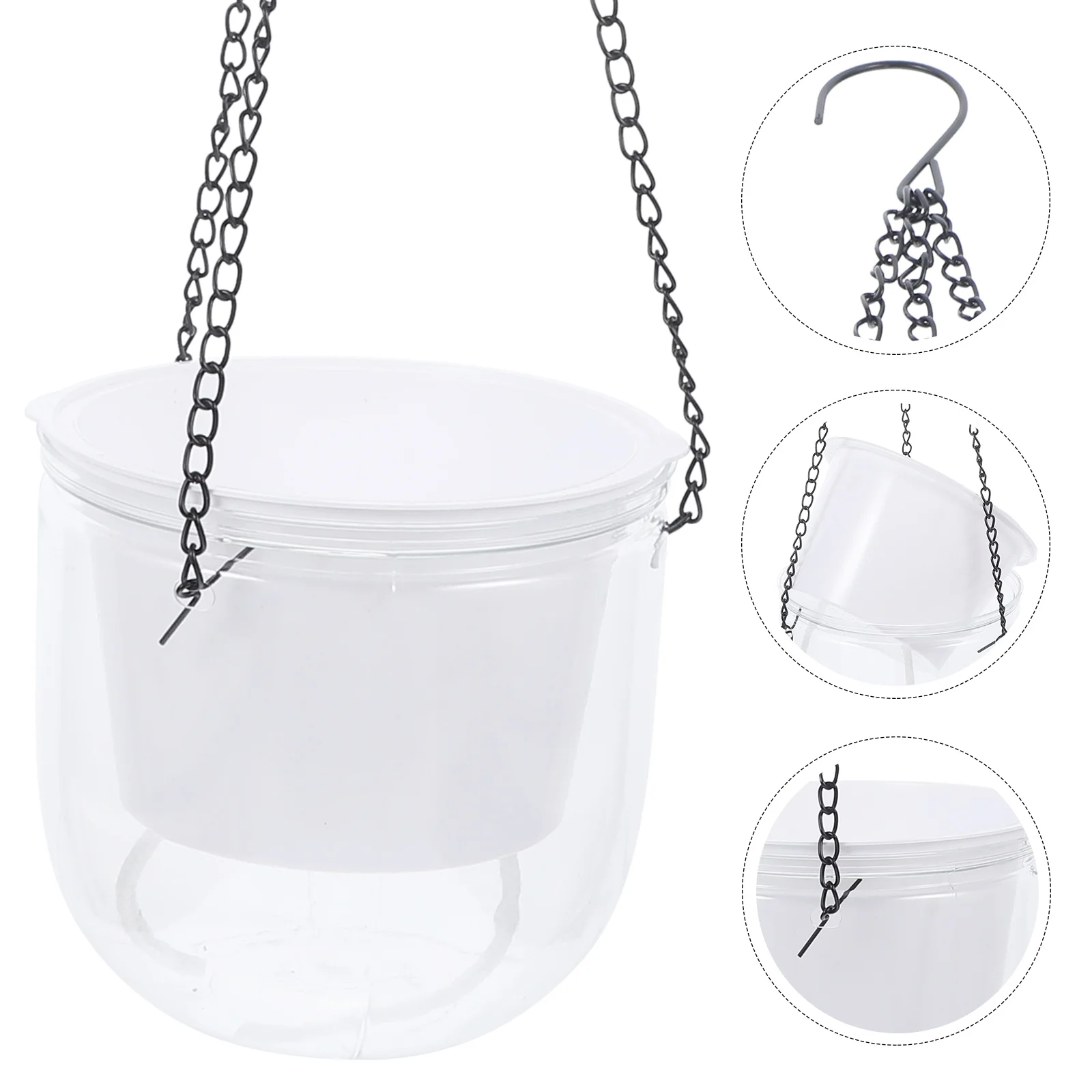

Self Watering Flower Pot Automatic Hanging Planter For Indoor Outdoor Garden, Frost Proof Uv Resistant Plant Holder,