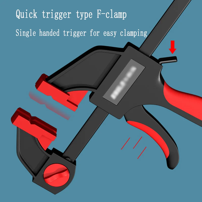 Модернизированный F-образный зажим для деревообработки с одним ручным триггером для легкого зажима фиксации защитного зажима аксессуаров для деревообрабатывающего инструмента
