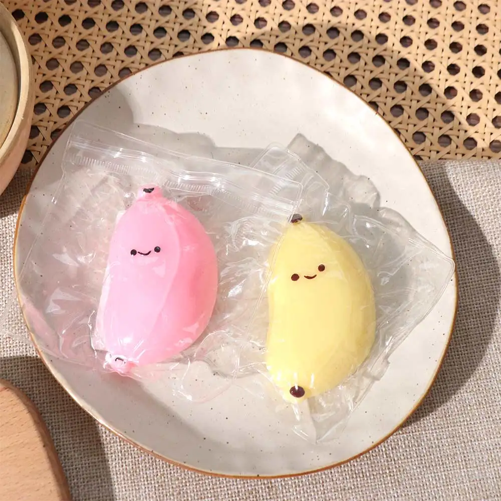 Creative Lovely Simulation Banana Squeeze Soft Pink Super Elastic Fruit Super Soft Elastic Slow Rebound Fruit Office Workers